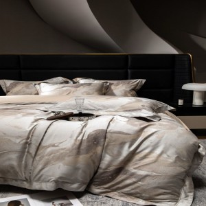 New 100s lyocell cotton home textile yarn-dyed jacquard quilt duvet cover bed sheets luxury bedding set