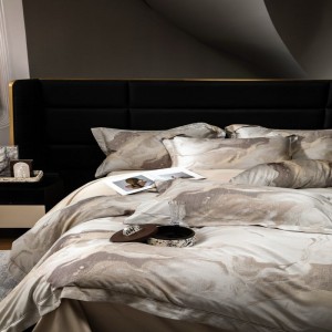 New 100s lyocell cotton home textile yarn-dyed jacquard quilt duvet cover bed sheets luxury bedding set
