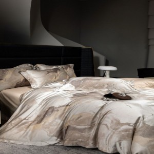 New 100s lyocell cotton home textile yarn-dyed jacquard quilt duvet cover bed sheets luxury bedding set