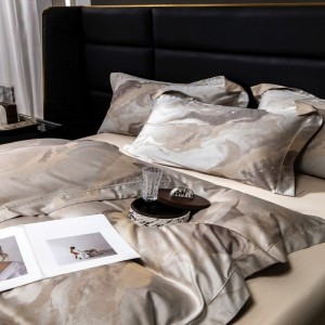 New 100s lyocell cotton home textile yarn-dyed jacquard quilt duvet cover bed sheets luxury bedding set