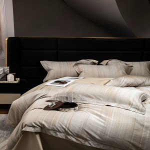 Light luxury 500tc lyocell cotton yarn-dyed jacquard quilt cover bed sheets bedding set