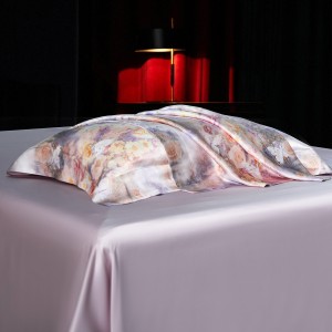 High-End plant printing comforter set 1500TC cotton bedsheets pink cotton queen king size coverlets with 2 soft pillowslips bedding set supplier