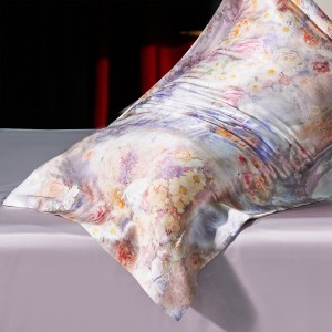 High-End plant printing comforter set 1500TC cotton bedsheets pink cotton queen king size coverlets with 2 soft pillowslips bedding set supplier