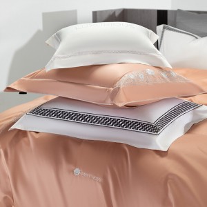 Luxury 100S long staple cotton blue embroidery duvet cover bedding set wholesaler