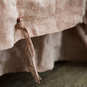 Premium quality solid color home textiles beige linen duvet cover bedding set supplier
