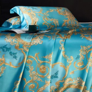 Luxury satin 100% mulberry silk bed linen exquisite king size house printing comforter cover bedroom bedding set wholesaler