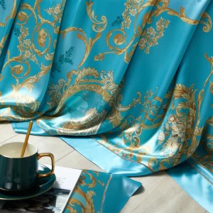 Luxury satin 100% mulberry silk bed linen exquisite king size house printing comforter cover bedroom bedding set wholesaler