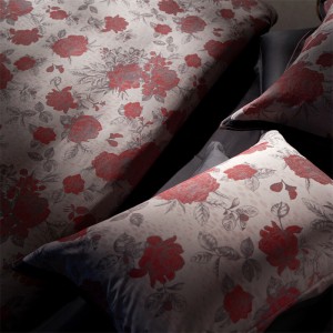 Red jacquard 4pcs home textiles long staple cotton bedding set supplier