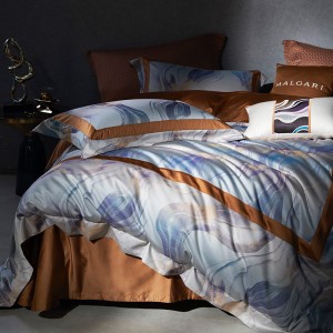 Red jacquard 4pcs home textiles long staple cotton bedding set supplier
