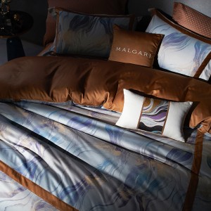 Red jacquard 4pcs home textiles long staple cotton bedding set supplier