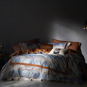 Red jacquard 4pcs home textiles long staple cotton bedding set supplier