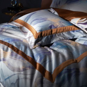 Red jacquard 4pcs home textiles long staple cotton bedding set supplier