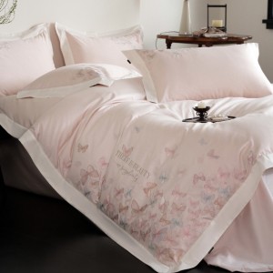 Luxury embroidery home textiles blue 100S long staple cotton bedding set supplier