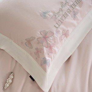 Luxury embroidery home textiles blue 100S long staple cotton bedding set supplier