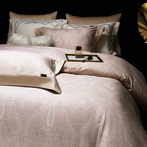 Elegant design full size digital printing adult pillowcases luxury 100% cotton sateen pink comforter cover bedding set supplier