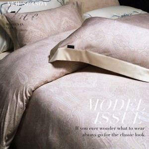 Elegant design full size digital printing adult pillowcases luxury 100% cotton sateen pink comforter cover bedding set supplier