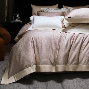 Elegant design full size digital printing adult pillowcases luxury 100% cotton sateen pink comforter cover bedding set supplier