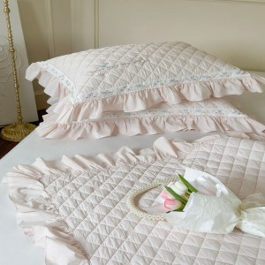 2025 New Pink 100% Cotton Embroidery Bedspread With 2 Pillow Cover High Grade Home Textile sabanas Quilted Bedspread Set