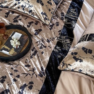 French style printing home textile cotton bed linen pink printing duvet quilt comforter cover bedding set wholesaler