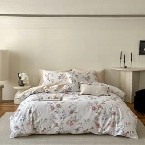 500tc long staple cotton digital printing quilt duvet cover bed sheets floral plant style home bedding set
