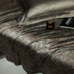 Mulberry silk and modal fabric home textile digital printing quilt cover bed sheets green bedding set