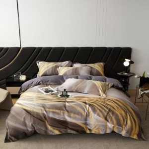Light luxury digital printing duvet cover 1.8/2m bed sheets 120S lyocell cotton bedding set