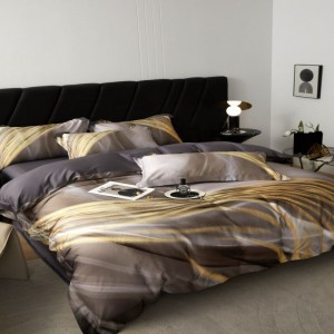 Light luxury digital printing duvet cover 1.8/2m bed sheets 120S lyocell cotton bedding set