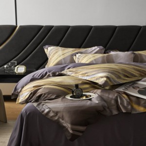 Light luxury digital printing duvet cover 1.8/2m bed sheets 120S lyocell cotton bedding set