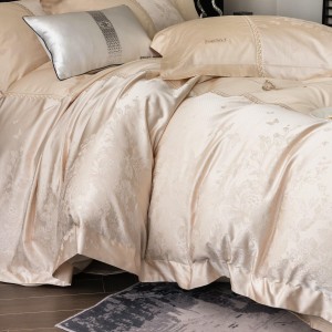 Summer Cool 100S Australia Cotton Cool Home Textiles pink Jacquard Duvet Cover Queen king Size Flat & Fitted Sheets Bedding Set Cotton