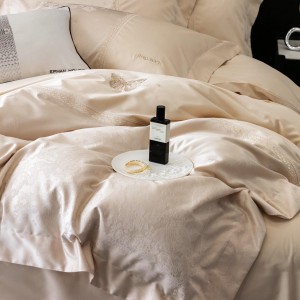 Summer Cool 100S Australia Cotton Cool Home Textiles pink Jacquard Duvet Cover Queen king Size Flat & Fitted Sheets Bedding Set Cotton