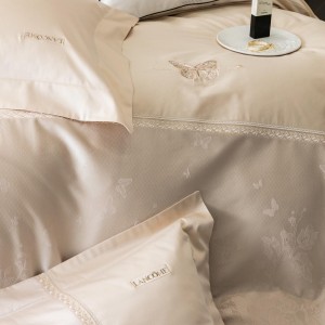 Summer Cool 100S Australia Cotton Cool Home Textiles pink Jacquard Duvet Cover Queen king Size Flat & Fitted Sheets Bedding Set Cotton