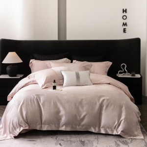 Summer Cool 100S Australia Cotton Cool Home Textiles pink Jacquard Duvet Cover Queen king Size Flat & Fitted Sheets Bedding Set Cotton