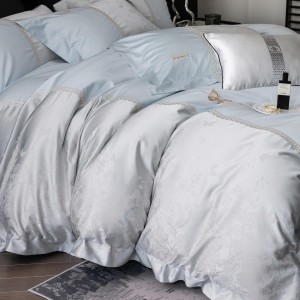 Summer Cool 100S Australia Cotton Cool Home Textiles pink Jacquard Duvet Cover Queen king Size Flat & Fitted Sheets Bedding Set Cotton