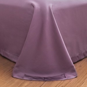 Light luxury senior satin cotton bed linen exquisite king size purple solid color patchwork comforter cover bedroom bedding set wholesaler