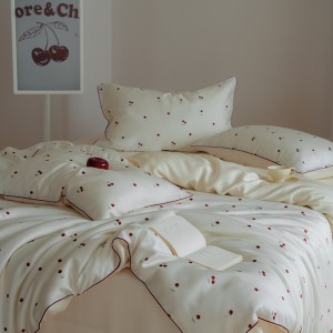 New Design 100% Lyocell Floral Printing Bedding Set Bed Sheets Hot Selling White Bedsheet Set