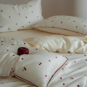 New Design 100% Lyocell Floral Printing Bedding Set Bed Sheets Hot Selling White Bedsheet Set
