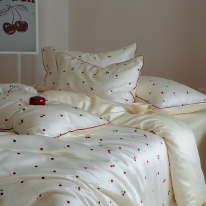 New Design 100% Lyocell Floral Printing Bedding Set Bed Sheets Hot Selling White Bedsheet Set