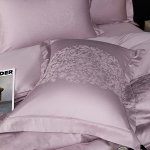 Elegant design full size purple jacquard adult pillowcases luxury 100% cotton sateen comforter cover bedding set supplier