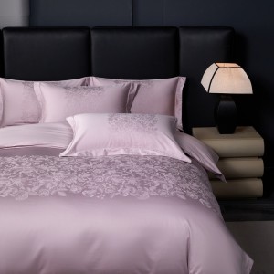 Elegant design full size purple jacquard adult pillowcases luxury 100% cotton sateen comforter cover bedding set supplier