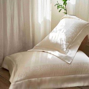 Modern style jacquard home textile silk cotton bed linen beige duvet quilt comforter cover bedding set wholesaler