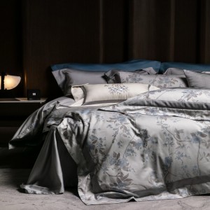 Luxury 100S Long Staple Cotton Home Textile Yarn-dyed Jacquard Duvet Quilt Cover Bed Sheets Bedding Set