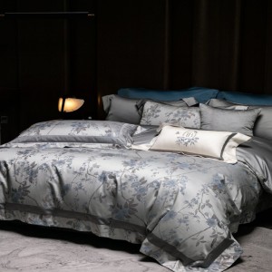 Luxury 100S Long Staple Cotton Home Textile Yarn-dyed Jacquard Duvet Quilt Cover Bed Sheets Bedding Set