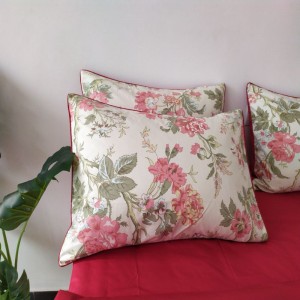 Pure Cotton Satin Quilt Duvet Cover Soft Bed Sheets Floral Plant Printing 4PCS Bedding Set