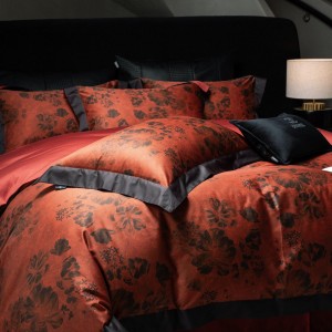 High Quality Red1800TC Digital Printing 100S Yarn Dyed Home Textiles Duvet Cover Bedding Set Wholesaler