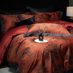 High Quality Red1800TC Digital Printing 100S Yarn Dyed Home Textiles Duvet Cover Bedding Set Wholesaler