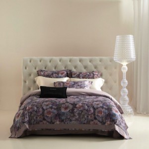 Light Luxury Purple Digital Printing Duvet Cover Queen King 500TC Cotton 4PCS Bed Sheets Bedding Set