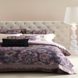 Light Luxury Purple Digital Printing Duvet Cover Queen King 500TC Cotton 4PCS Bed Sheets Bedding Set