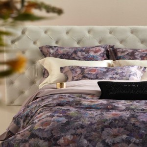 Light Luxury Purple Digital Printing Duvet Cover Queen King 500TC Cotton 4PCS Bed Sheets Bedding Set