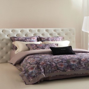 Light Luxury Purple Digital Printing Duvet Cover Queen King 500TC Cotton 4PCS Bed Sheets Bedding Set