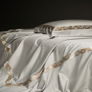 Silver Gray 700TC Pima Cotton Bed Set Embroidery Quilt Duvet Cover Super Soft Bed Sheets Luxury Bedding Set